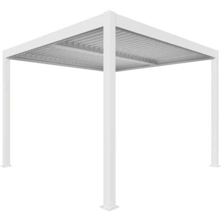 pergola bioclimatica da esterno "artemide" in alluminio bianco 3x3 m
