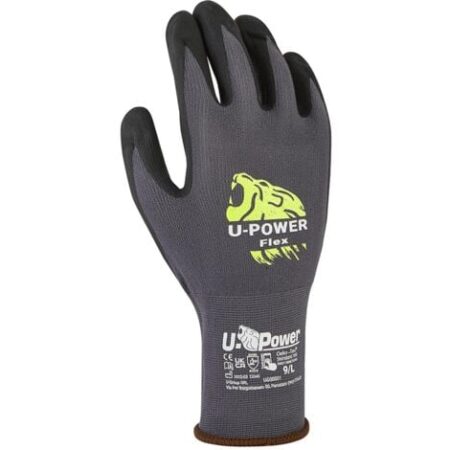 U-Power Flex Guanti Lavoro Antifortunistica Nylon Touchscreen Nero 10/XL