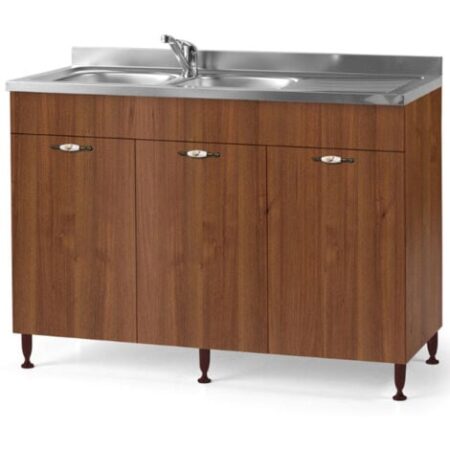 Sottolavello cucina componibile con ante 120 cm noce