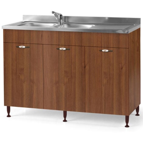 Sottolavello cucina componibile con ante 120 cm noce