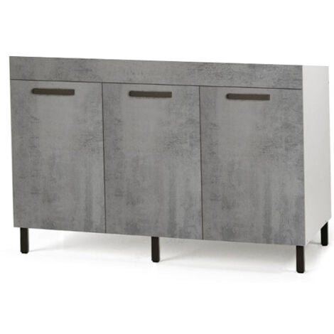 Sottolavello cucina componibile con ante 120 cm cemento.