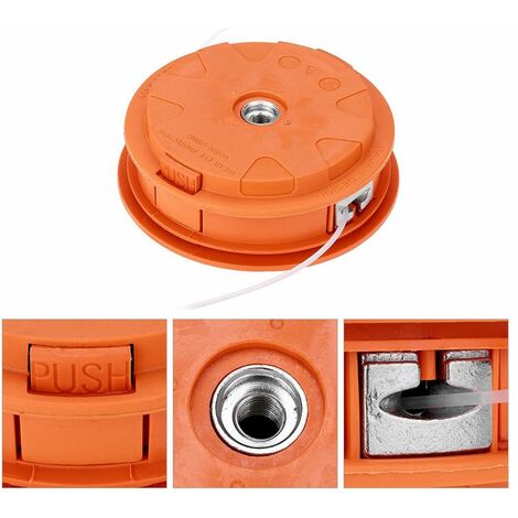 Testina Decespugliatore Ricambio 13cm Universale  Tasto PUSH Doppio Filo 2mm