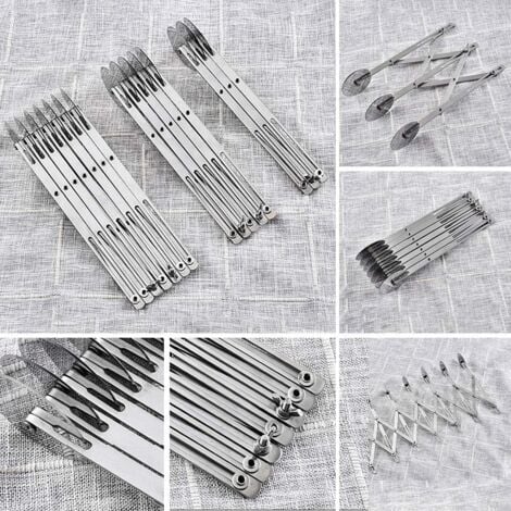 Tagliapasta divisore per torte, 7 rotelle regolabili in acciaio inox per pasticceria, acciaio inox multifunzionale