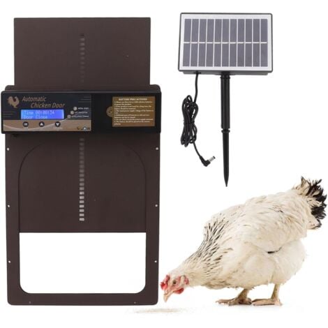 Porta automatica per pollaio ad energia solare, impermeabile e durevole, porte automatiche per pollaio in alluminio con timer, IP45 per fattoria domestica