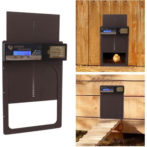 Porta automatica per pollaio ad energia solare, impermeabile e durevole, porte automatiche per pollaio in alluminio con timer, IP45 per fattoria domestica