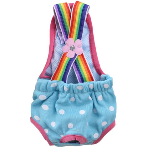 Pantaloni igienici per cuccioli, pantaloni con pettorina, pannolini fisiologici, pantaloni di sicurezza per cani di piccola taglia, M