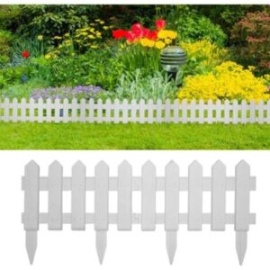Confezione da 5 bordi per prato bianchi da 1,9 m, recinzione pastorale, giardino, piccola recinzione verde