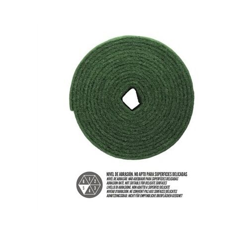 Rotolo di paglietta abrasiva professionale 14x600cm in fibra verde