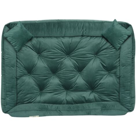Cuccia per cani, box, 130x105 cm, velluto verde scuro