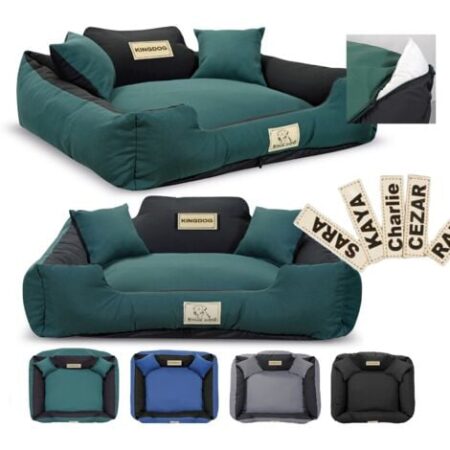 Letto per cani box KINGDOG MM43 cm 115x95 personalizzato, staccabile, antiscivolo verde