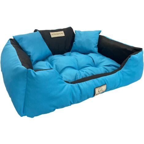 Letto per cani box KINGDOG 130x105 cm personalizzato impermeabile blu