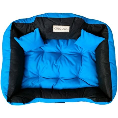 Letto per cani box KINGDOG 130x105 cm personalizzato impermeabile blu