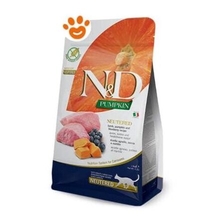 Farmina Cat N&ampD Pumpkin Neutered Adult Agnello e Mirtilli  - Farmina Cat N&ampD Pumpkin Neutered Adult Agnello e Mirtilli - Sacco Da 5 Kg