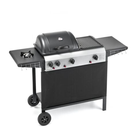 Ompagrill 4080 Barbecue Gas Piastra 26x34cm Graglia 46x34 Scalda Cibo 40x14.5cm