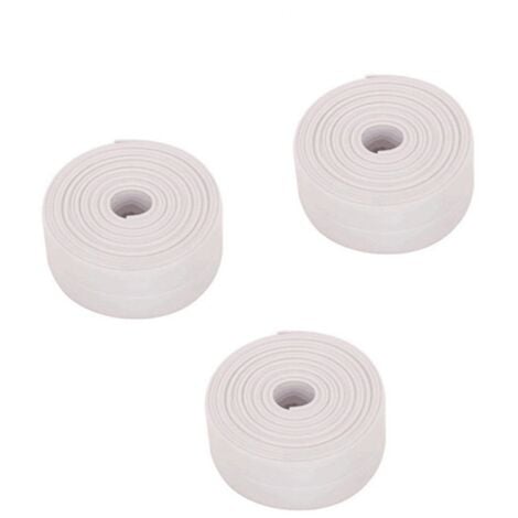 3 rotoli di nastro sigillante bianco impermeabile, nastro sigillante per bagno, nastro autoadesivo in PVC per cucina, bagno, vasca da bagno