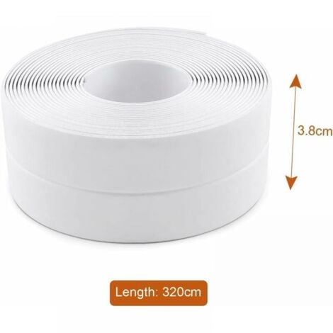 3 rotoli di nastro sigillante bianco impermeabile, nastro sigillante per bagno, nastro autoadesivo in PVC per cucina, bagno, vasca da bagno