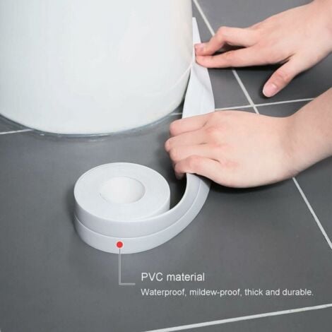 3 rotoli di nastro sigillante bianco impermeabile, nastro sigillante per bagno, nastro autoadesivo in PVC per cucina, bagno, vasca da bagno