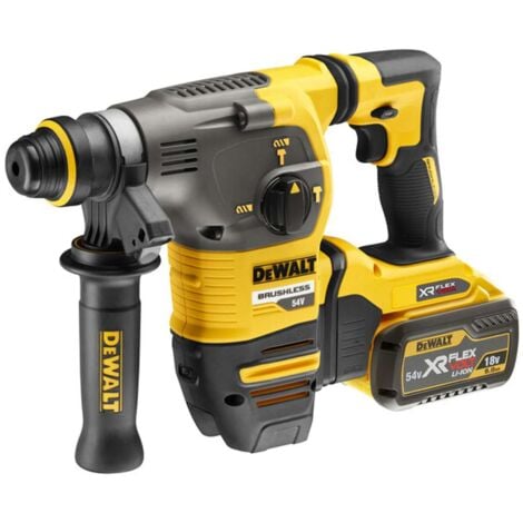 DeWALT Utensili - Martello combinato SDS Plus a batteria 54V, 2 batterie FLEXVOLT da 9,0 Ah, caricabatteria DCH333X2