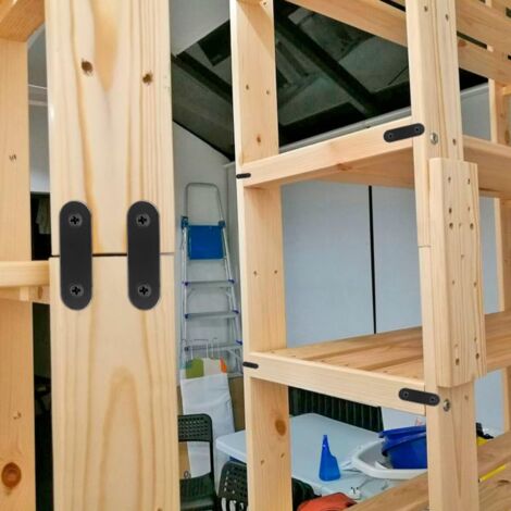 20 pezzi staffe piatte dritte nere staffe dritte in metallo con viti per mobili in legno supporto per riparazione armadi 56x16mm