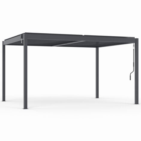 Pergola bioclimatica a lamelle orientabili 3x4M in alluminio grigio antracite