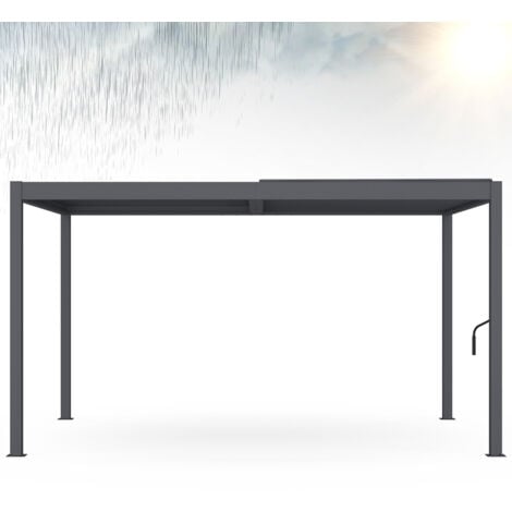 Pergola bioclimatica a lamelle orientabili 3x4M in alluminio grigio antracite