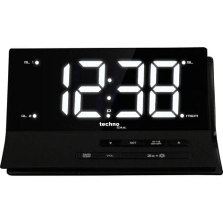 Techno Line WT 482 Radiocontrollato Sveglia Nero Tempi di allarme 2 Timer 2 tempi