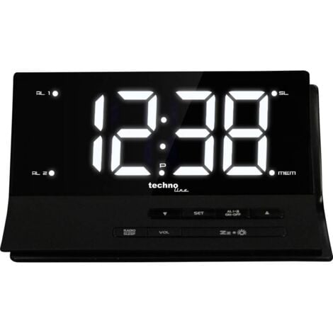 Techno Line WT 482 Radiocontrollato Sveglia Nero Tempi di allarme 2 Timer 2 tempi