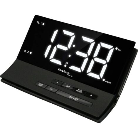 Techno Line WT 482 Radiocontrollato Sveglia Nero Tempi di allarme 2 Timer 2 tempi