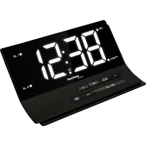 Techno Line WT 482 Radiocontrollato Sveglia Nero Tempi di allarme 2 Timer 2 tempi