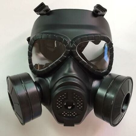 Maschera antigas tattica nera Crediri, respiratore, maschera protettiva in stile militare per esterni