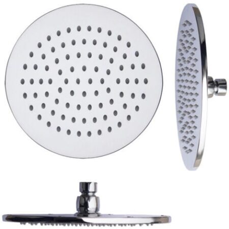 TrAdE Shop Traesio - Soffione Doccia 6" 15cm Rotondo In Acciaio Attacco Standard Snodato Orientabile -