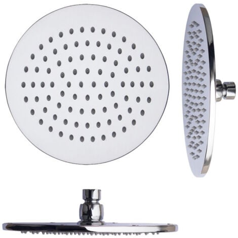TrAdE Shop Traesio - Soffione Doccia 6" 15cm Rotondo In Acciaio Attacco Standard Snodato Orientabile -