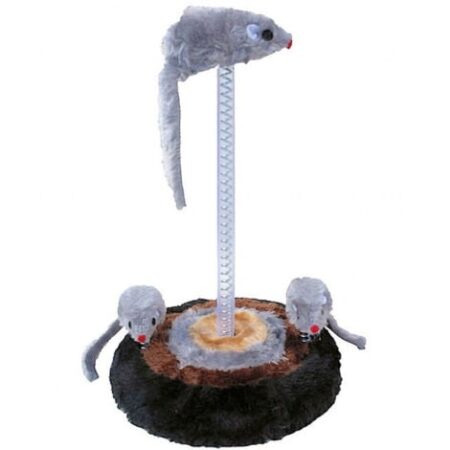 TrAdE Shop Traesio - Gioco Per Gatto Con 3 Topi 15 X 26 Cm Play Set Gatti Giochi Passatempo Animali -