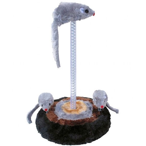 TrAdE Shop Traesio - Gioco Per Gatto Con 3 Topi 15 X 26 Cm Play Set Gatti Giochi Passatempo Animali -