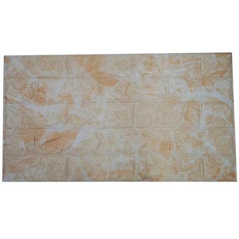 TrAdE Shop Traesio - Pannello 77x70cm Mattoni Beige Carta Parati Pvc Mattoncini 3d Adesiva Muro -