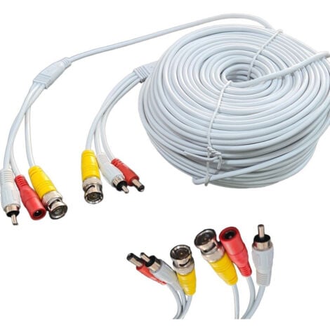 TrAdE Shop Traesio - Cavo Prolunga Telecamera Rca Bnc Audio Video Alimentazione 10 20 30 50 Metri -    -20 mt   -