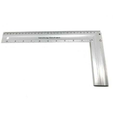 TrAdE Shop Traesio - Squadra Combinata In Alluminio Con Righello 300 Mm Angolo 90 Gradi 91846 -
