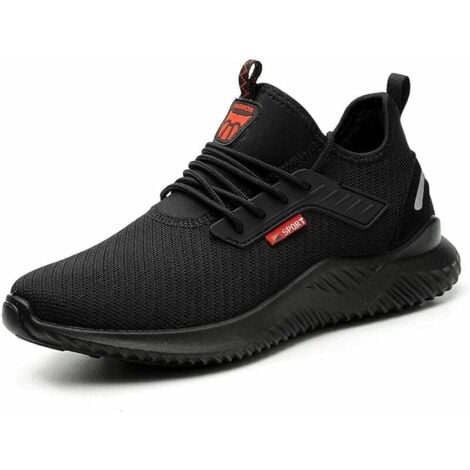 Scarpe antinfortunistiche da uomo e da donna, leggere, da lavoro, traspiranti, con puntale in acciaio e protezione antinfortunistica (43 EU)