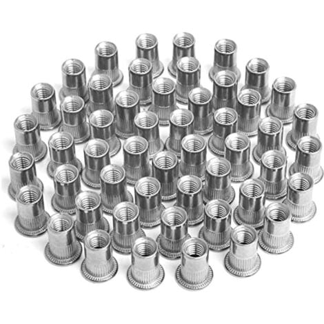100 pezzi M4 M5 M6 M8 rivetti, rivetti con inserto filettato, rivetti in acciaio inox, per riparare decorazioni di mobili e lavori artigianali