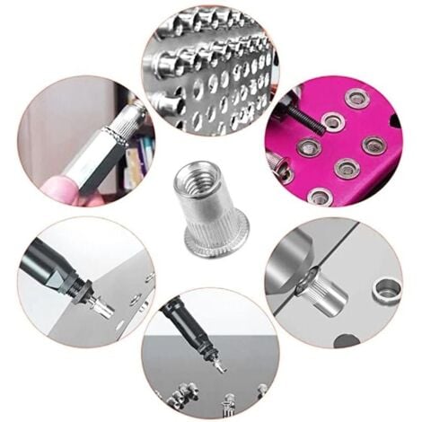 100 pezzi M4 M5 M6 M8 rivetti, rivetti con inserto filettato, rivetti in acciaio inox, per riparare decorazioni di mobili e lavori artigianali