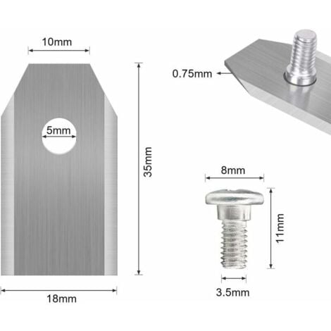 45 lame in titanio per tutti i robot rasaerba Husqvarn/Automower/Yardforce/Gardena (3g-0,75mm) con 45 viti, lame di ricambio per modelli 105, 310, 315, 320, 420, 430x, r40i