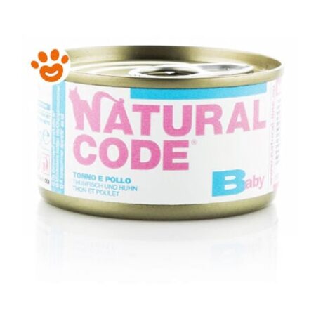 Natural Code Cat Kitten Baby Tonno e Pollo  - Natural Code Cat Kitten Baby Tonno e Pollo - Lattina Da 85 Gr