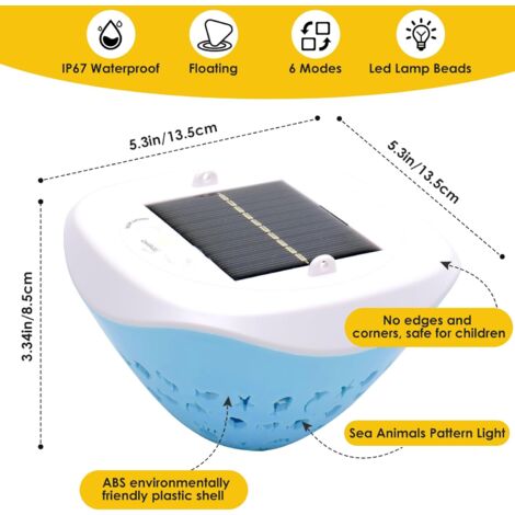 Luci galleggianti a LED solari per piscina, laghetto, acquario, decorazione per feste