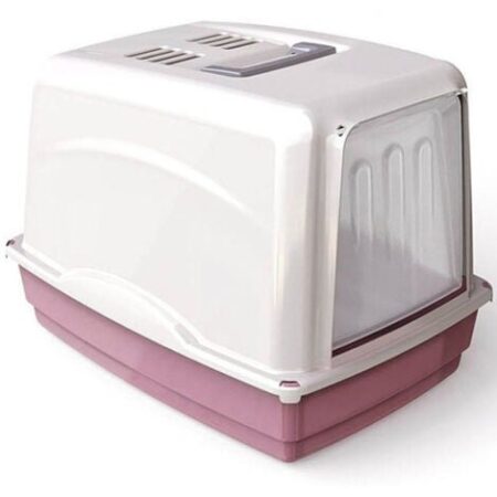 TrAdE Shop Traesio - Lettiera Toilette Chiusa Maniglia Filtro Per Gatti Gatto Vicky 54x39x39 Igiene -