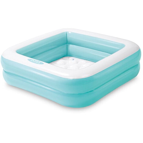 Intex 57100NP - Piscina Gonfiabile Baby  Quadarata Assortiti, Vinile, Multicolore, 86x86x25 cm