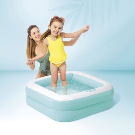 Intex 57100NP - Piscina Gonfiabile Baby  Quadarata Assortiti, Vinile, Multicolore, 86x86x25 cm