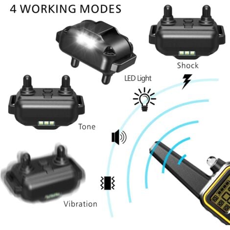 Collare da addestramento per cani ricaricabile e impermeabile IP67 con distanza di 800 m, 99 livelli di vibrazione, scossa elettrica, modalità suono.