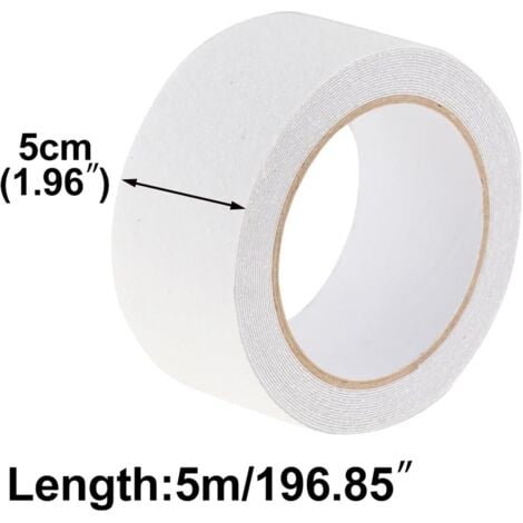 Nastro antiscivolo, 0,5 cm  100 cm Nastro adesivo impermeabile Rotolo adesivi per gradini di scale interne ed esterne (bianco)