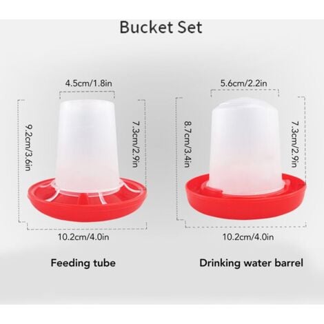 Kit mangiatoia e abbeveratoio per pulcini   Mangiatoia per pollame Fontana per pollame in plastica Abbeveratoio per pollame