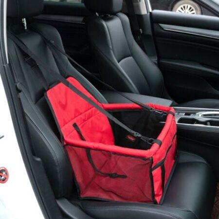 Seggiolino auto per cani o gatti, accessori per auto per cani, fodera per seggiolino auto impermeabile in tessuto Oxford con cintura di sicurezza da viaggio per chinots e borsa portaoggetti